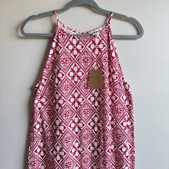 NWT Boden Halter Maxi Dress in Red Floral Tile Size 6 - Picture 6 of 14